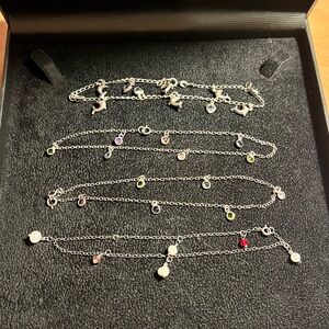 Elegant Silver Ankle Charm Bracelet.